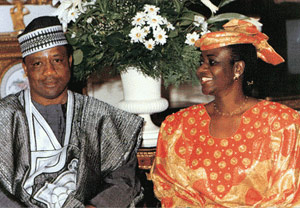 Horribly tiny photo really, but it's obvious that Mrs. Babangida has a certain something (and it's not just her smile) (photo ibrahimbabangida.com)